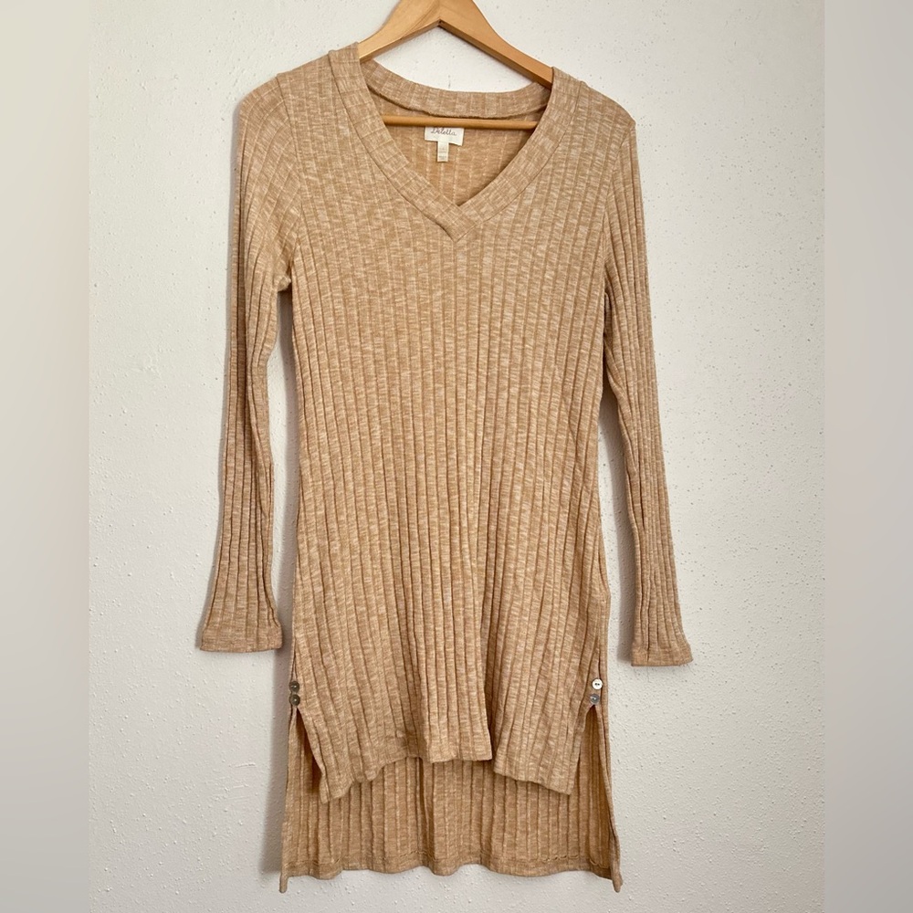 Anthropologie x Deletta Long Sleeve Ribbed Sweater Dress/Tunic